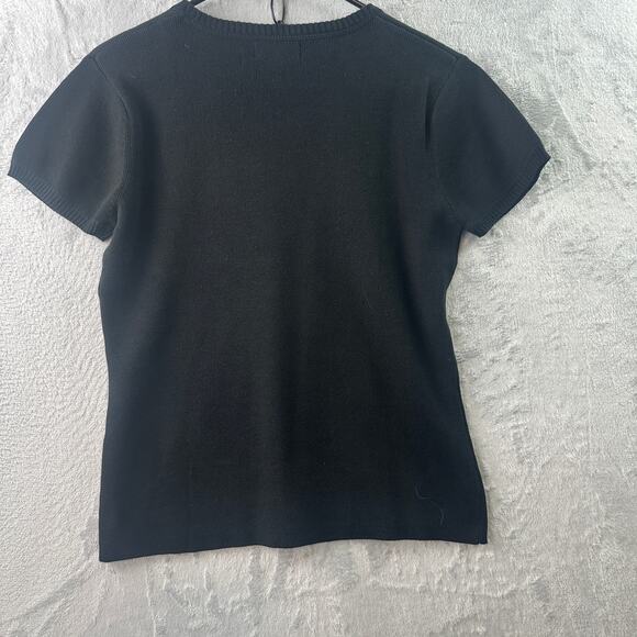 Banana Republic Black Short-Sleeve Cotton Sweater – Size L - Picture 6 of 6